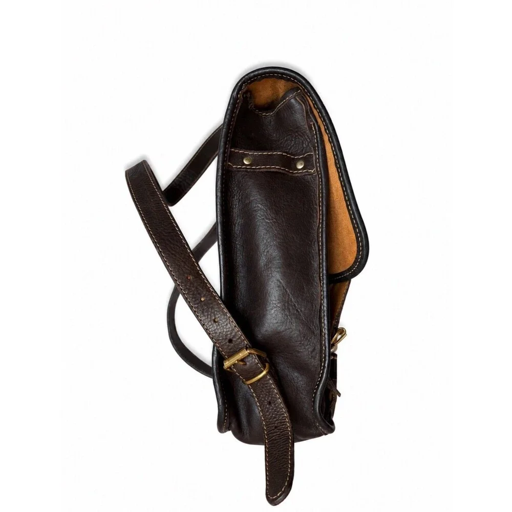 Vintage Genuine Brown Leather 12” Tall 11” Wide 4” Depth Backpack Unisex Adult